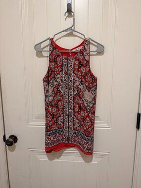 Max Studio Sleeveless Women's Blouse - Coral paisley print - Size small